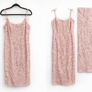 Vintage 1950s/60s Sophisticated Miss California Pink Lace Dress w Matching Wrap